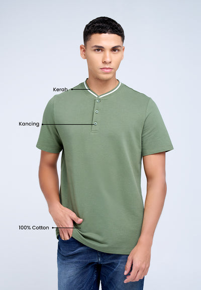 MANZONE - Polo Shirt Lengan Pendek Pria Maika 04 Slim Fit - Green