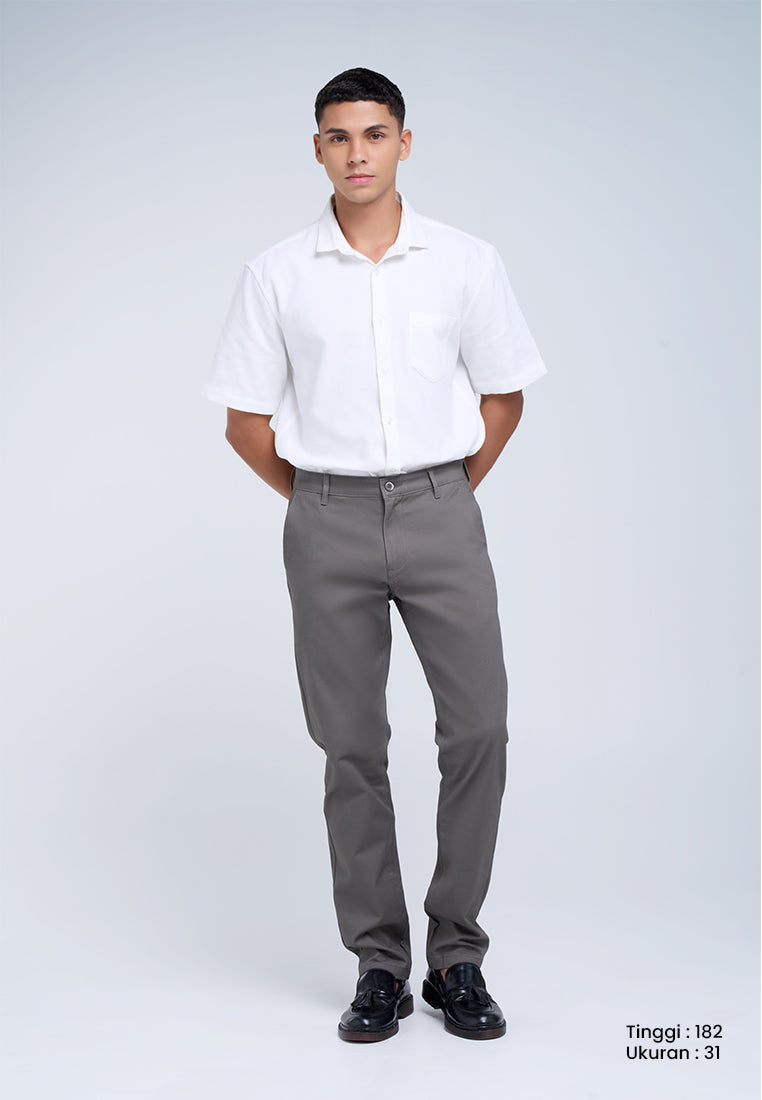MANZONE - Celana Panjang Chinos Pria Lorenzo 03 Slim Fit - Dark Grey
