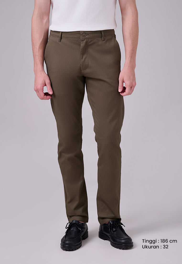 MANZONE - Celana Panjang Chinos Pria Lorenzo 07 Slim Fit - Olive