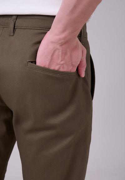 MANZONE - Celana Panjang Chinos Pria Lorenzo 07 Slim Fit - Olive