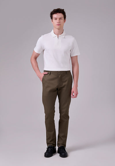 MANZONE - Celana Panjang Chinos Pria Lorenzo 07 Slim Fit - Olive