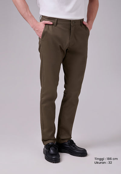 MANZONE - Celana Panjang Chinos Pria Lorenzo 07 Slim Fit - Olive