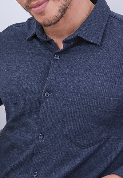 MANZONE - Kemeja Lengan Panjang Pria Ace Modern Fit - Navy