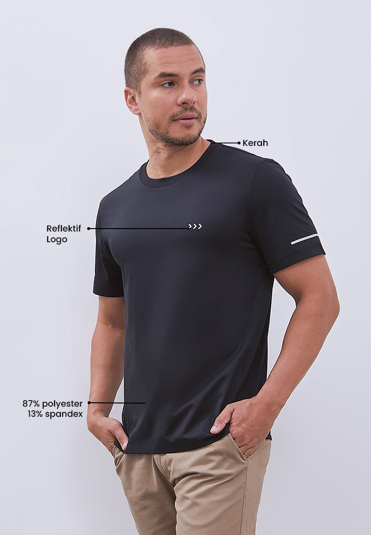 MANZONE - Kaos Jersey Lengan Pendek Pria Bolt 01 Slim Fit - Black