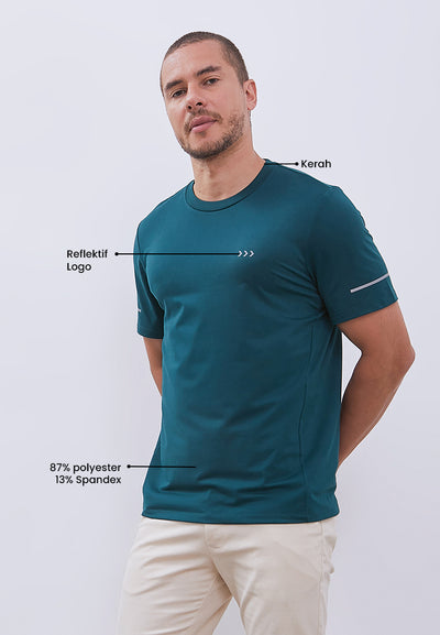 MANZONE - Kaos Jersey Lengan Pendek Pria Bolt 04 Slim Fit - Dark Green
