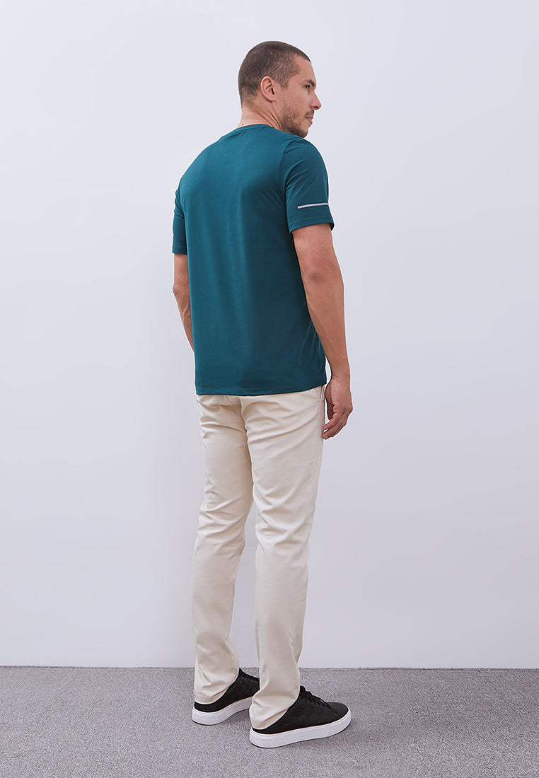 MANZONE - Kaos Jersey Lengan Pendek Pria Bolt 04 Slim Fit - Dark Green