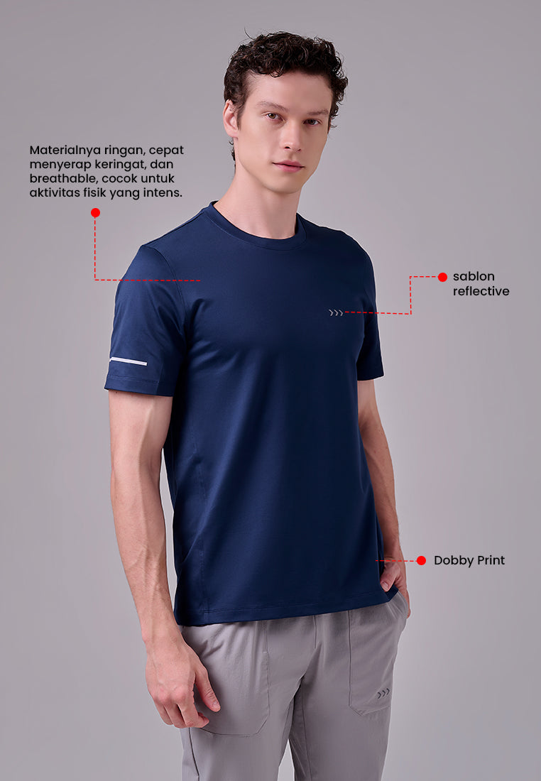 MANZONE - Kaos Jersey Lengan Pendek Pria Bolt 05 Slim Fit - Navy