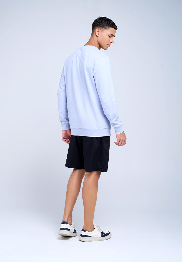 MANZONE - Sweatshirt Dobby Lengan Panjang Pria Jefro 02 - Light Blue