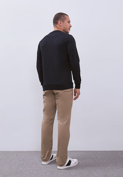 MANZONE - Sweatshirt Dobby Lengan Panjang Pria Jefro 05 - Black