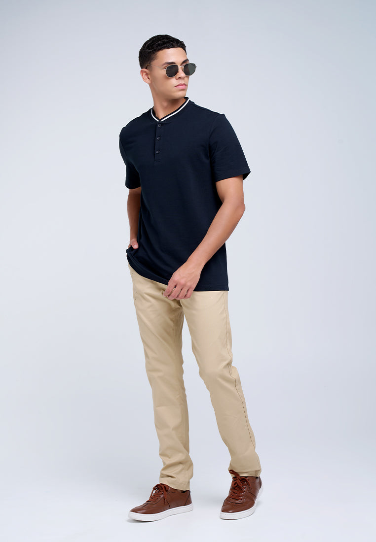 MANZONE - Polo Shirt Lengan Pendek Pria Maika 01 Slim Fit - Black