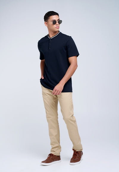MANZONE - Polo Shirt Lengan Pendek Pria Maika 01 Slim Fit - Black