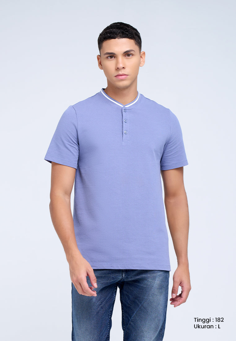 MANZONE - Polo Shirt Lengan Pendek Pria Maika 06 Slim Fit - Blue