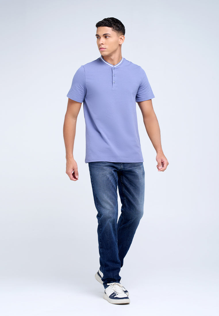 MANZONE - Polo Shirt Lengan Pendek Pria Maika 06 Slim Fit - Blue