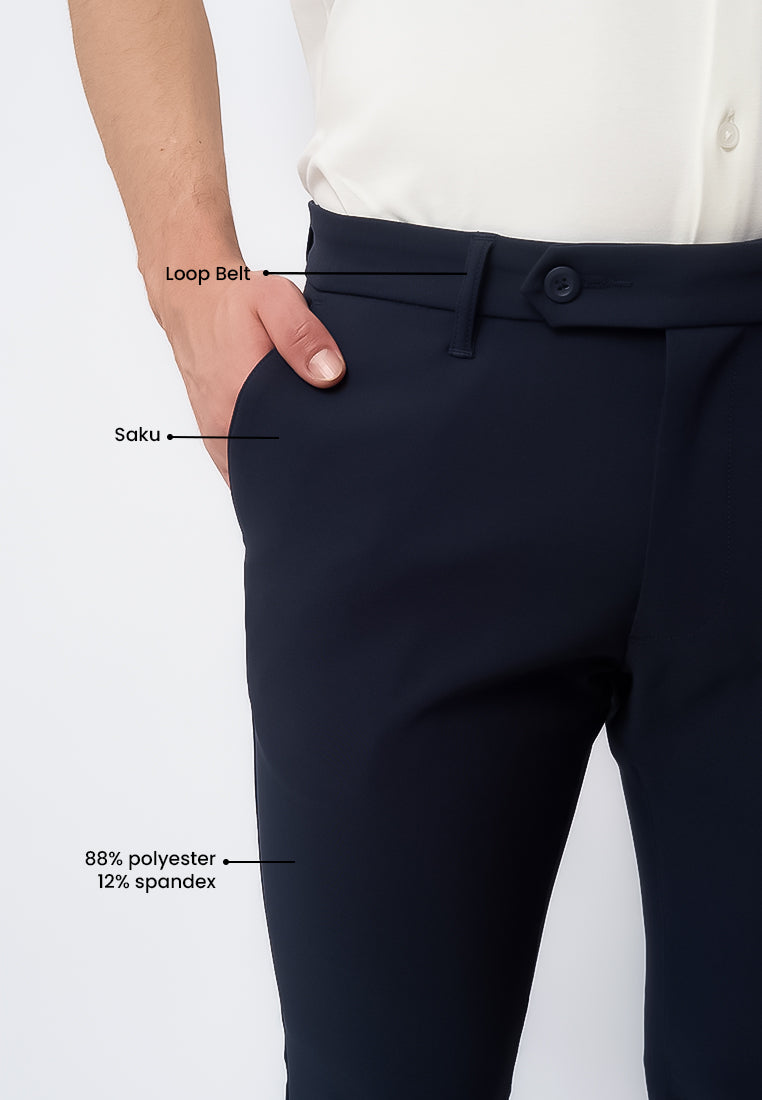 MANZONE - Celana Panjang Formal Pria Marc 03 Slim Fit - Navy