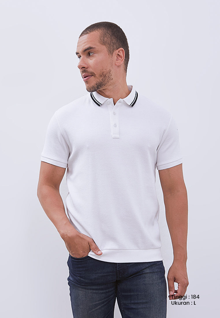 MANZONE - Polo Shirt Lengan Pendek Pria Nara 01 - White