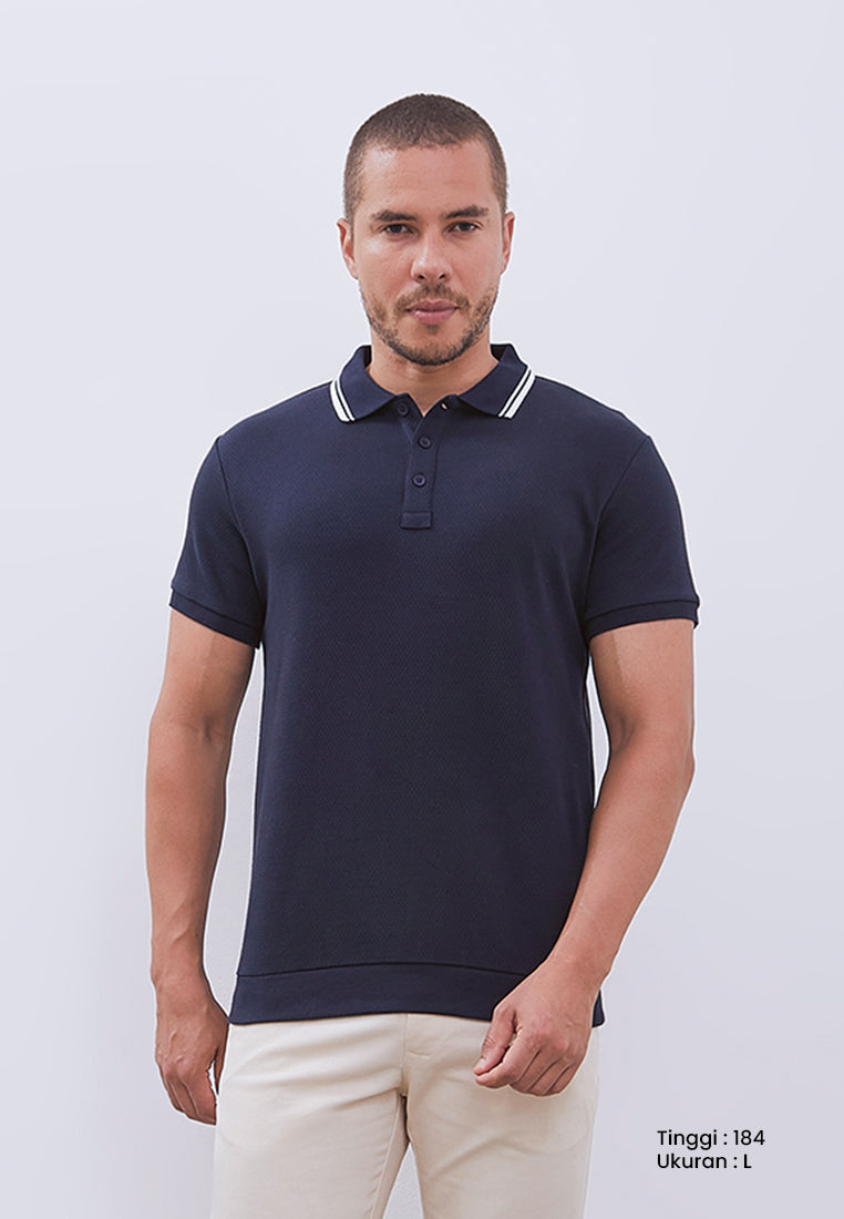 MANZONE - Polo Shirt Lengan Pendek Pria Nara 03 - Navy