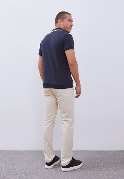 MANZONE - Polo Shirt Lengan Pendek Pria Nara 03 - Navy