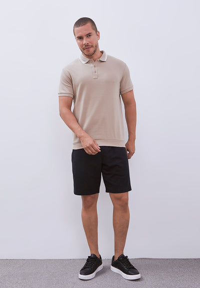 MANZONE - Polo Shirt Lengan Pendek Pria Nara 04 - Light Brown