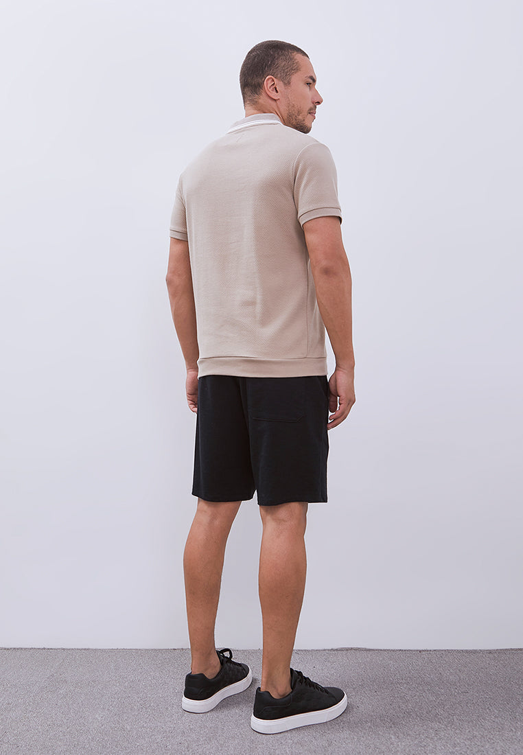 MANZONE - Polo Shirt Lengan Pendek Pria Nara 04 - Light Brown