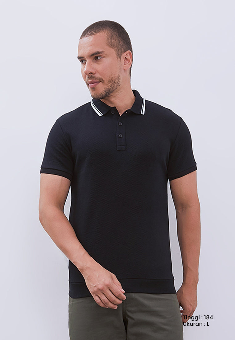 MANZONE - Polo Shirt Lengan Pendek Pria Nara 06 - Black