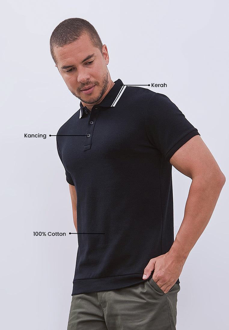 MANZONE - Polo Shirt Lengan Pendek Pria Nara 06 - Black