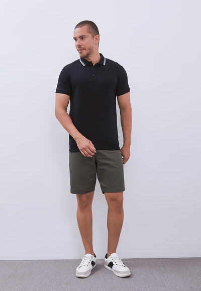 MANZONE - Polo Shirt Lengan Pendek Pria Nara 06 - Black