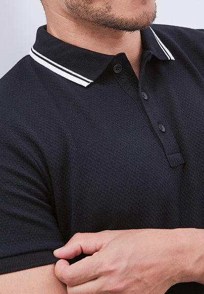 MANZONE - Polo Shirt Lengan Pendek Pria Nara 06 - Black