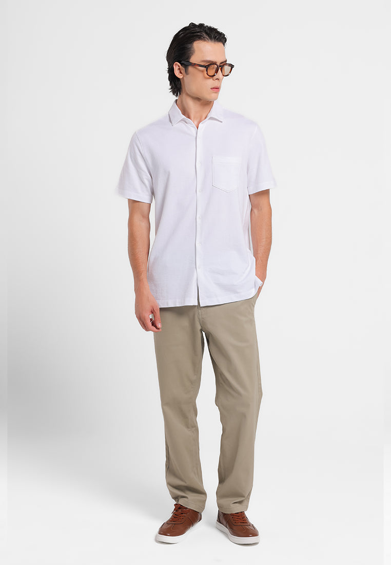 MANZONE - Kemeja Lengan Pendek Pria Ruen 02 Comfort Fit - White
