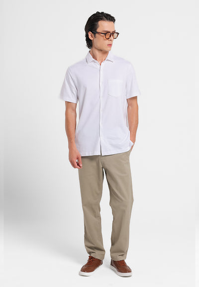 MANZONE - Kemeja Lengan Pendek Pria Ruen 02 Comfort Fit - White