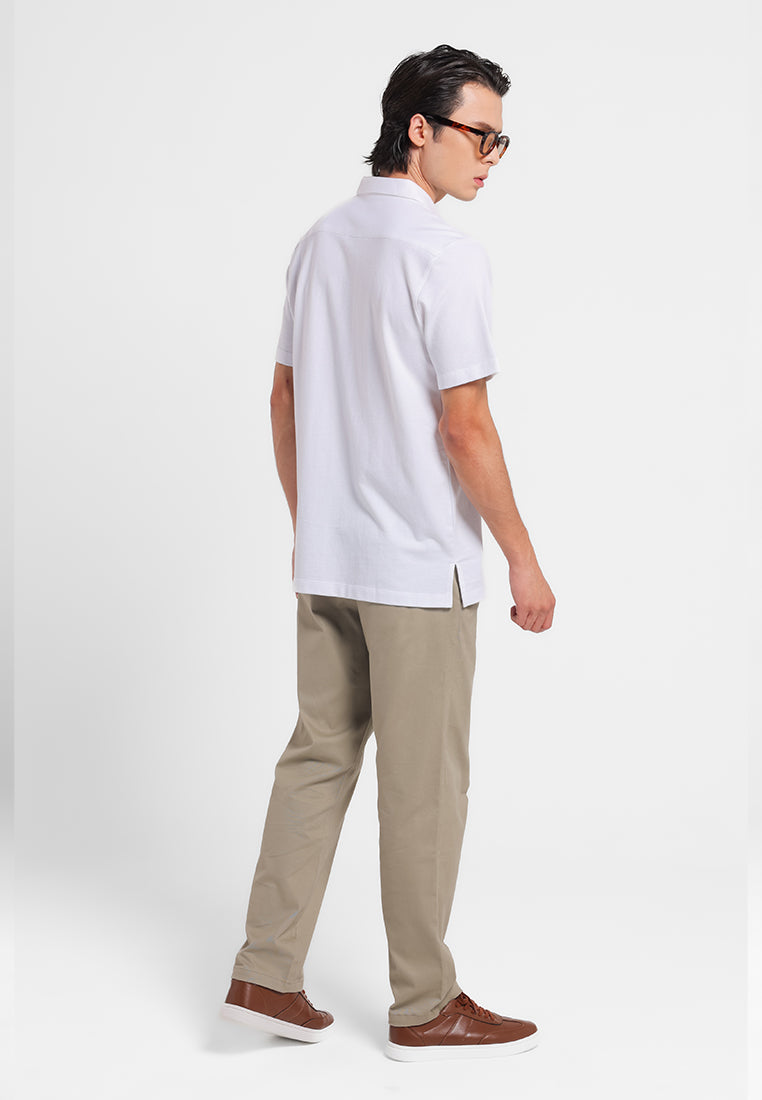 MANZONE - Kemeja Lengan Pendek Pria Ruen 02 Comfort Fit - White