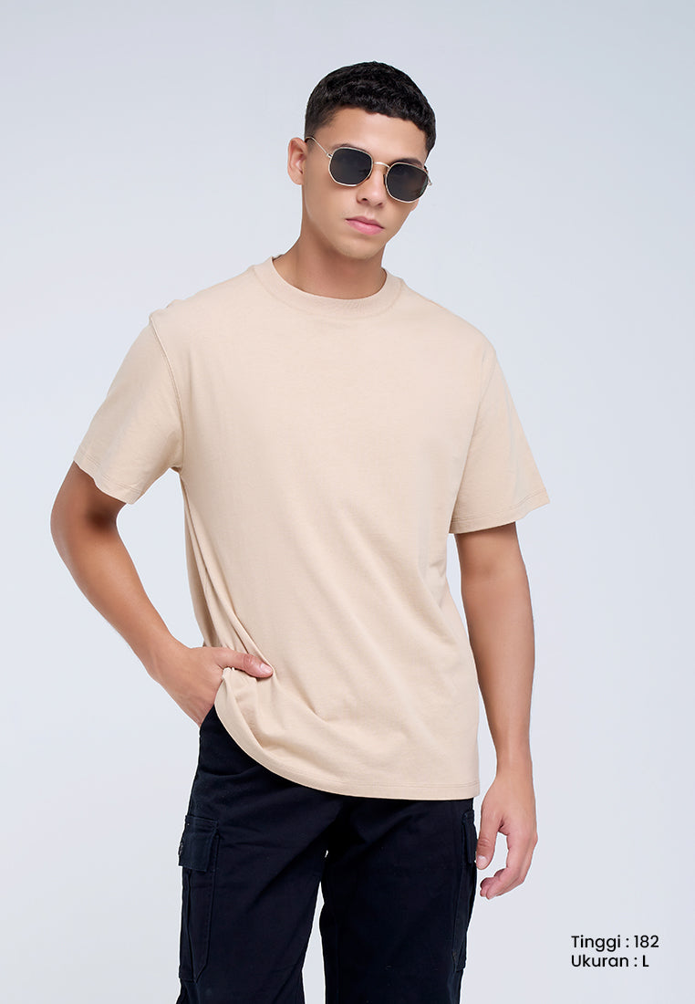 MANZONE - Kaos Jersey Lengan Pendek Pria Shiloh 04 Relaxed Fit - Light Khaki