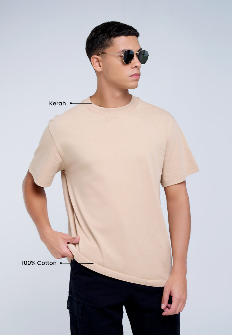 MANZONE - Kaos Jersey Lengan Pendek Pria Shiloh 04 Relaxed Fit - Light Khaki