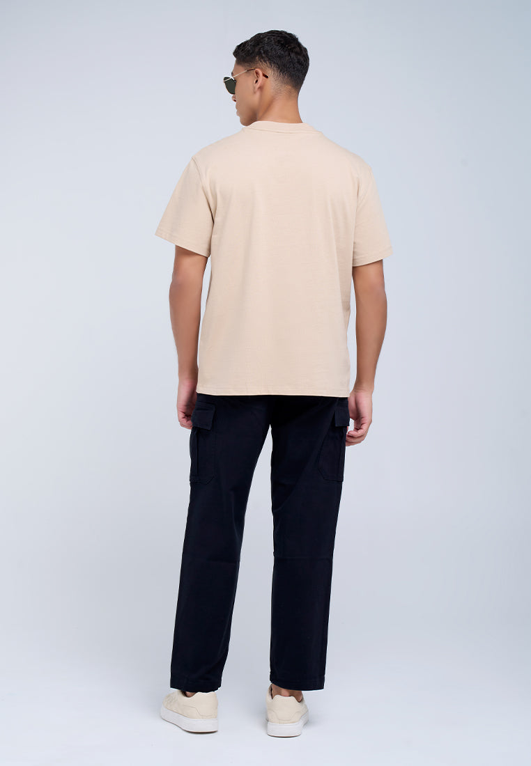 MANZONE - Kaos Jersey Lengan Pendek Pria Shiloh 04 Relaxed Fit - Light Khaki