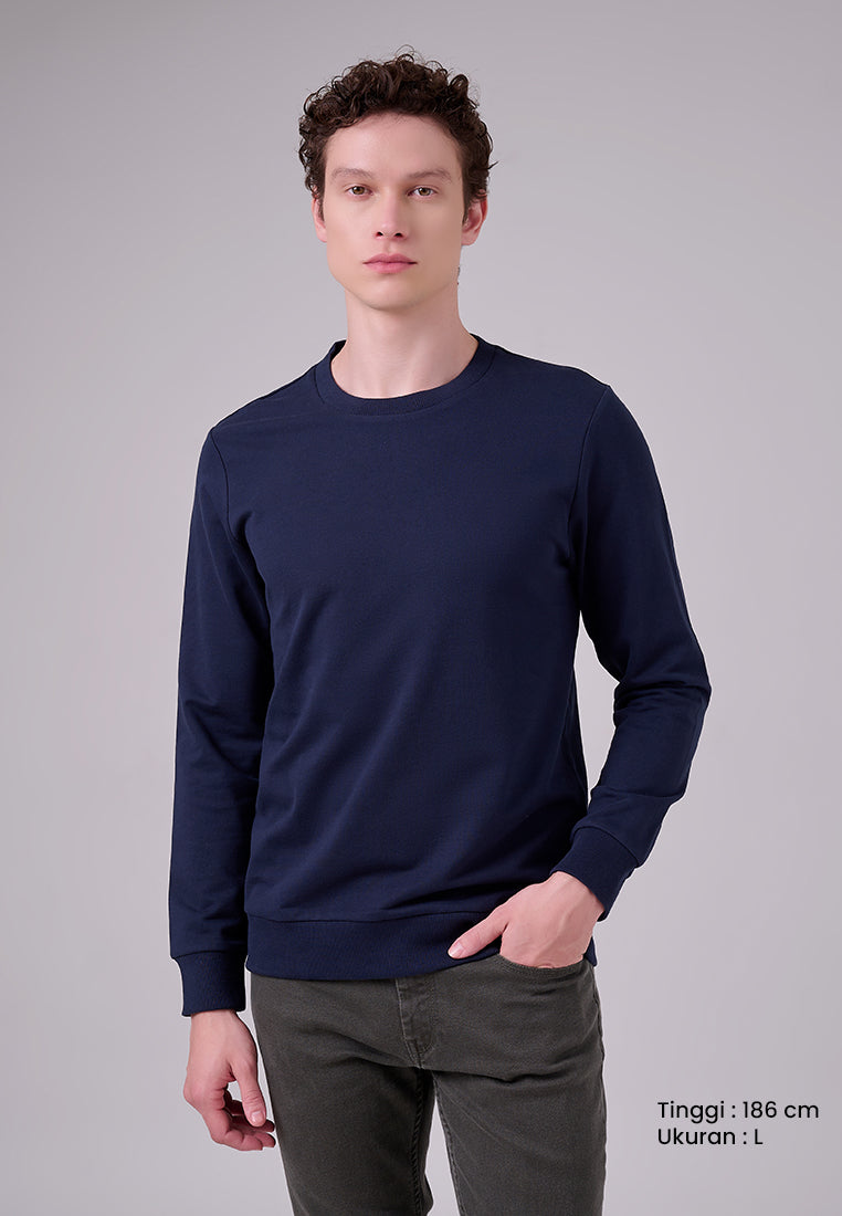 MANZONE - Sweatshirt Lengan Panjang Pria Swade 04 - Dark Navy