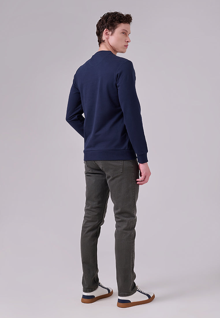 MANZONE - Sweatshirt Lengan Panjang Pria Swade 04 - Dark Navy