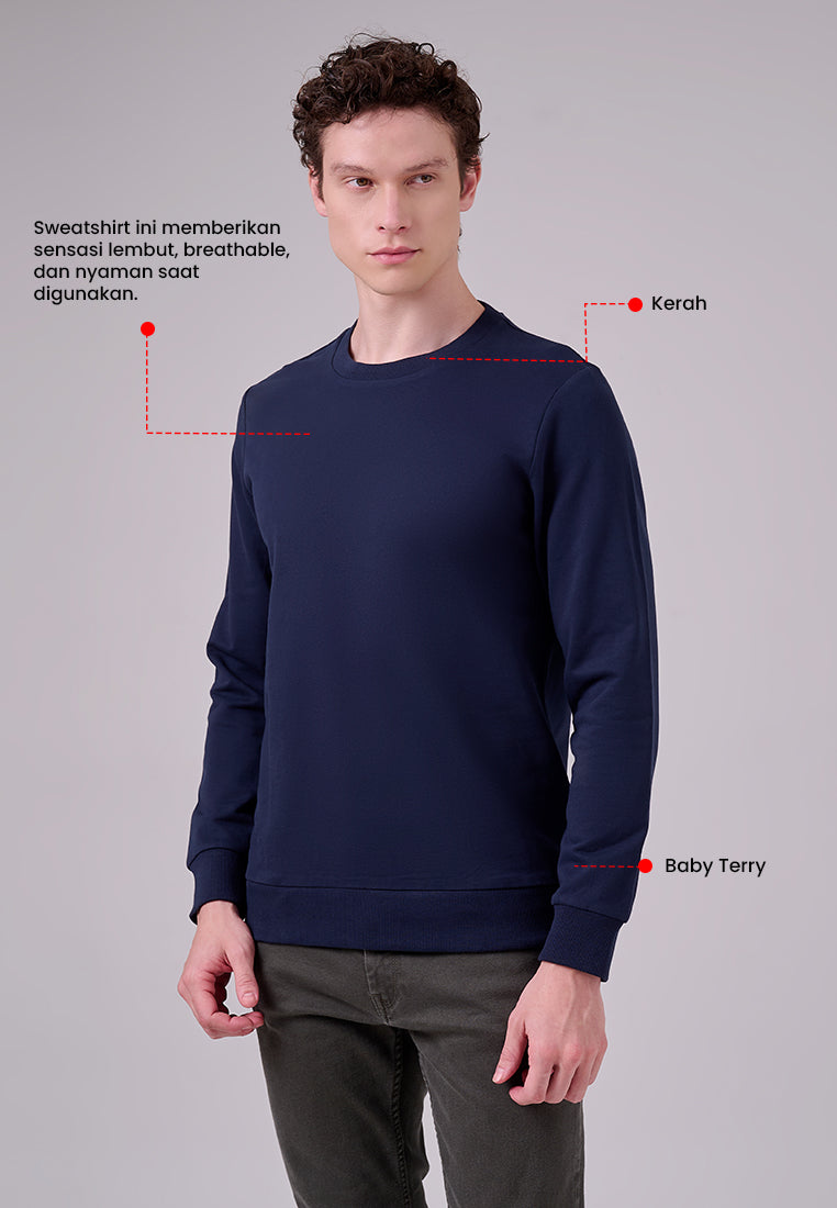 MANZONE - Sweatshirt Lengan Panjang Pria Swade 04 - Dark Navy