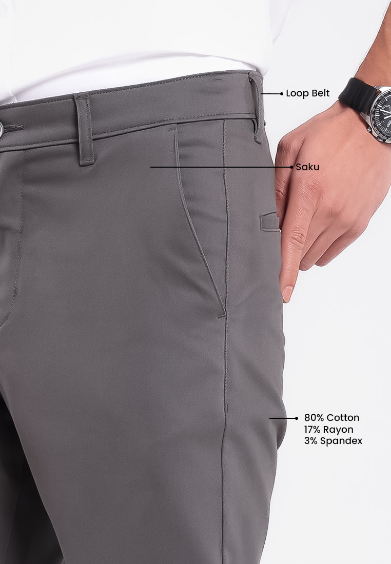 MANZONE - Celana Panjang Chinos Pria Turner 06 Reguler Fit - Dark Grey