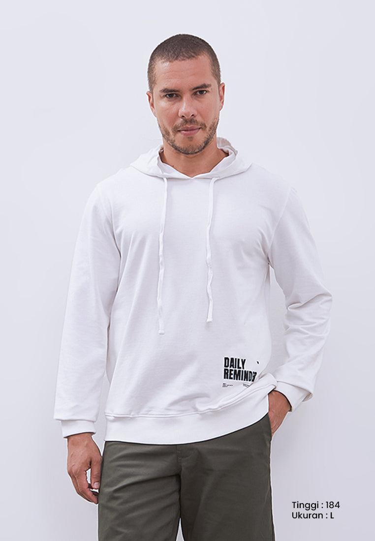 MANZONE - Hoodie Lengan Panjang Pria Mailson - White