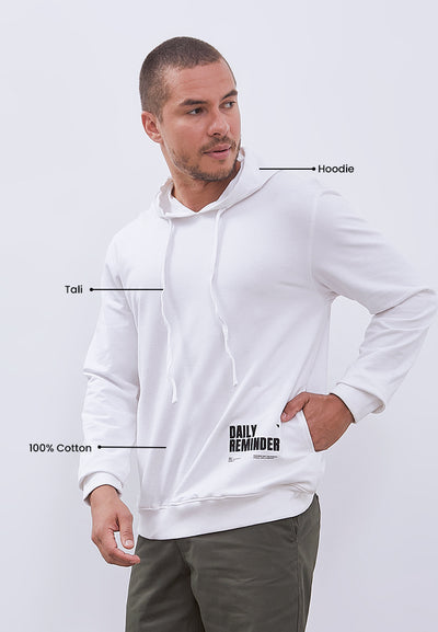 MANZONE - Hoodie Lengan Panjang Pria Mailson - White