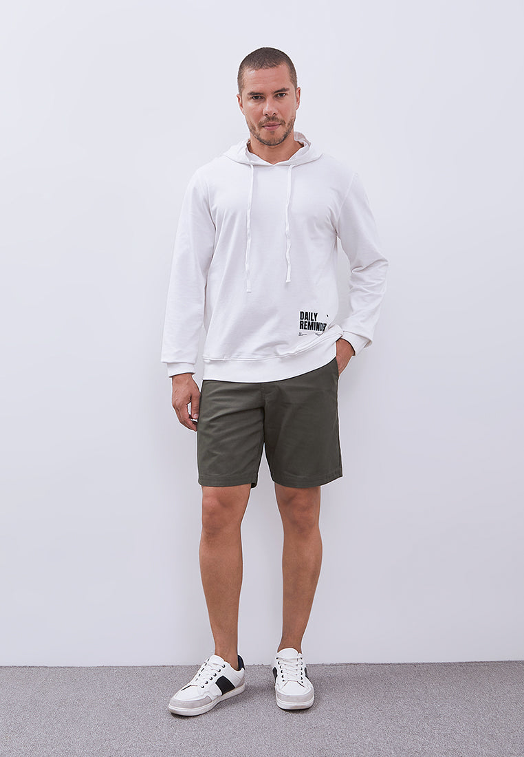 MANZONE - Hoodie Lengan Panjang Pria Mailson - White