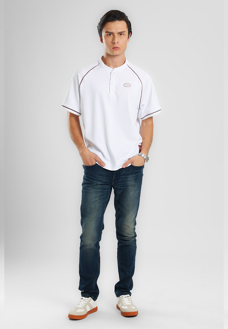 Manzone - Polo Shirt Lengan Pendek Pria Id Dante Relaxed Fit - White