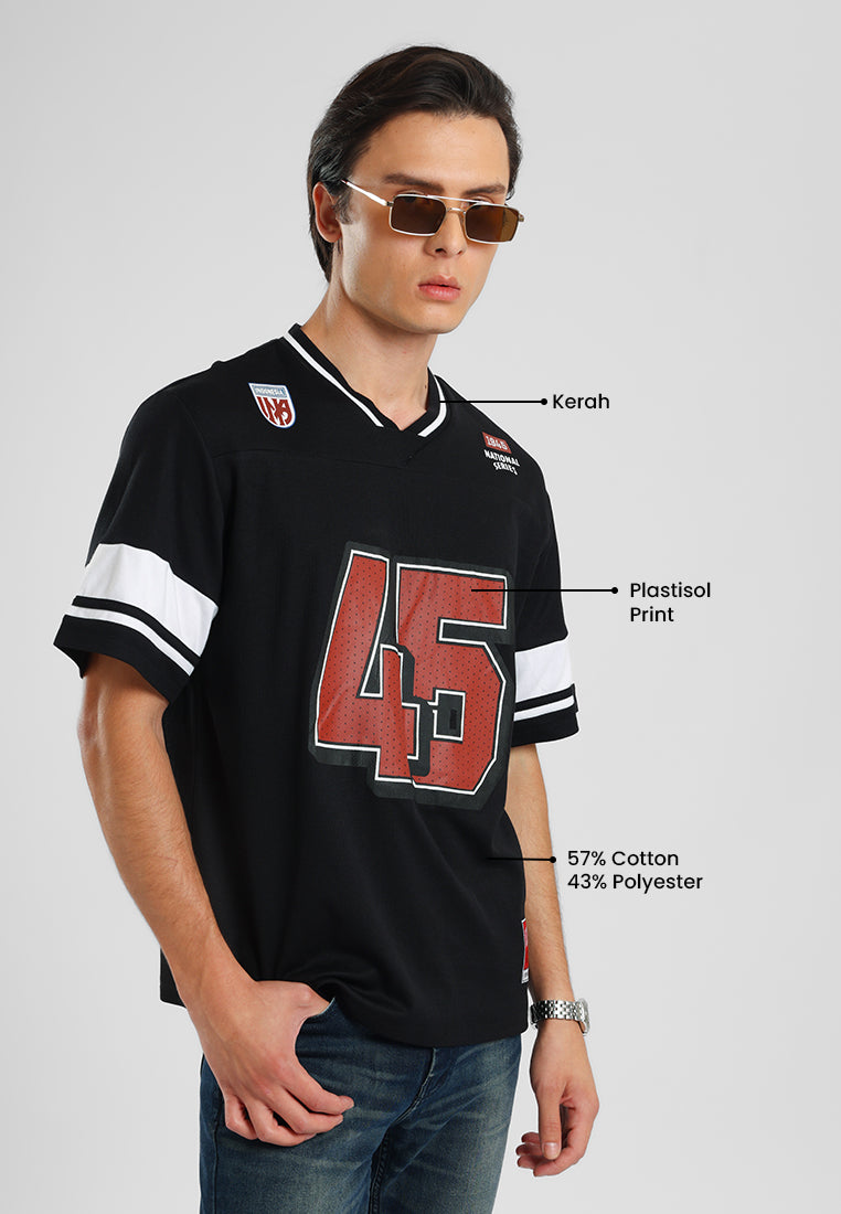 Manzone - Kaos Lengan Pendek Pria Id Larry Relaxed Fit - Black