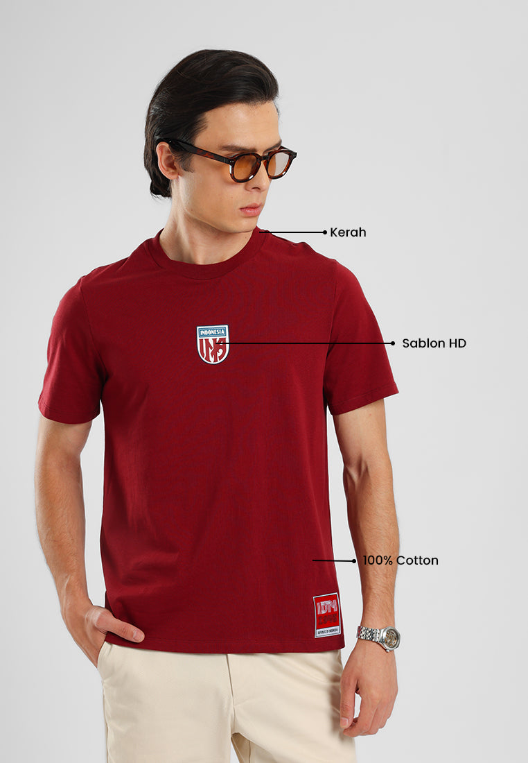 Manzone - Kaos Lengan Pendek Pria Id Rabzki Slim Fit - Maroon