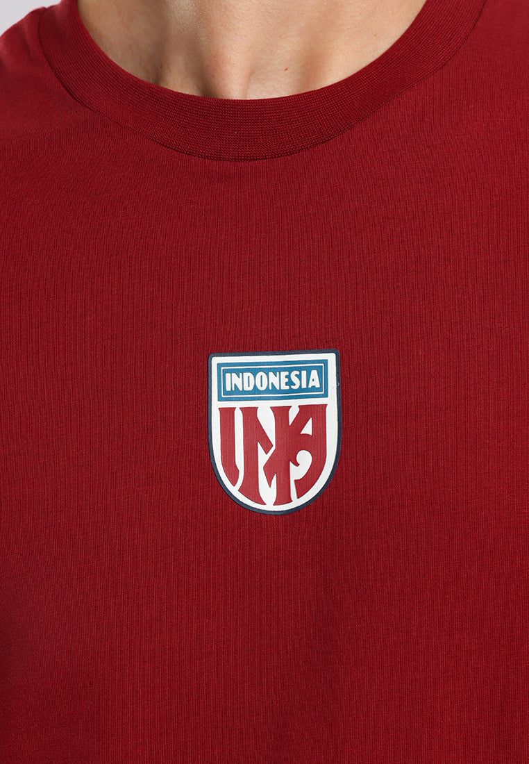 Manzone - Kaos Lengan Pendek Pria Id Rabzki Slim Fit - Maroon