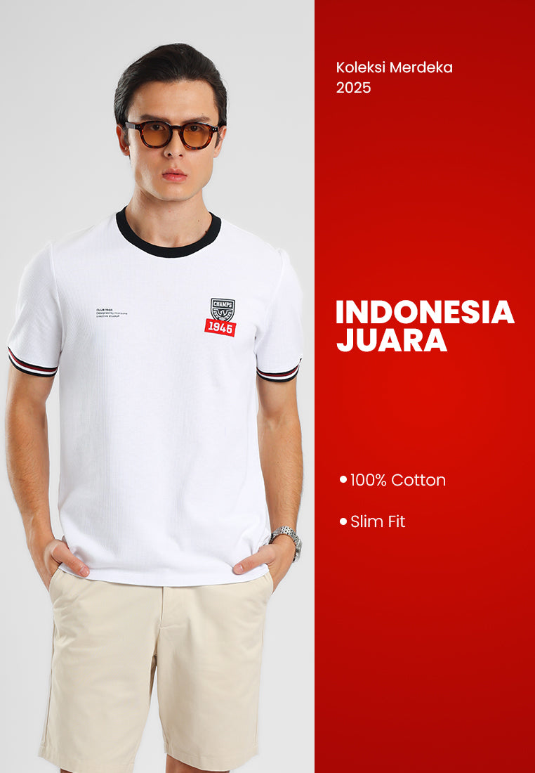 Manzone - Kaos Lengan Pendek Pria Id Wiratama Slim Fit - White