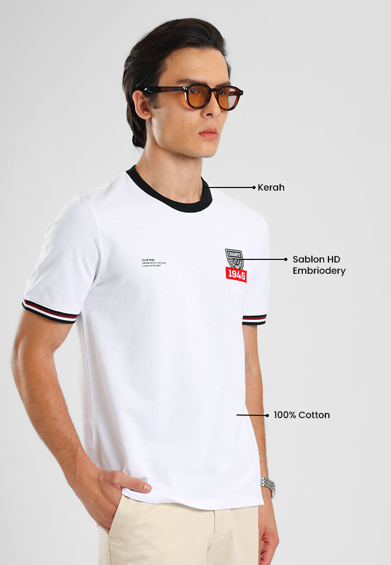 Manzone - Kaos Lengan Pendek Pria Id Wiratama Slim Fit - White