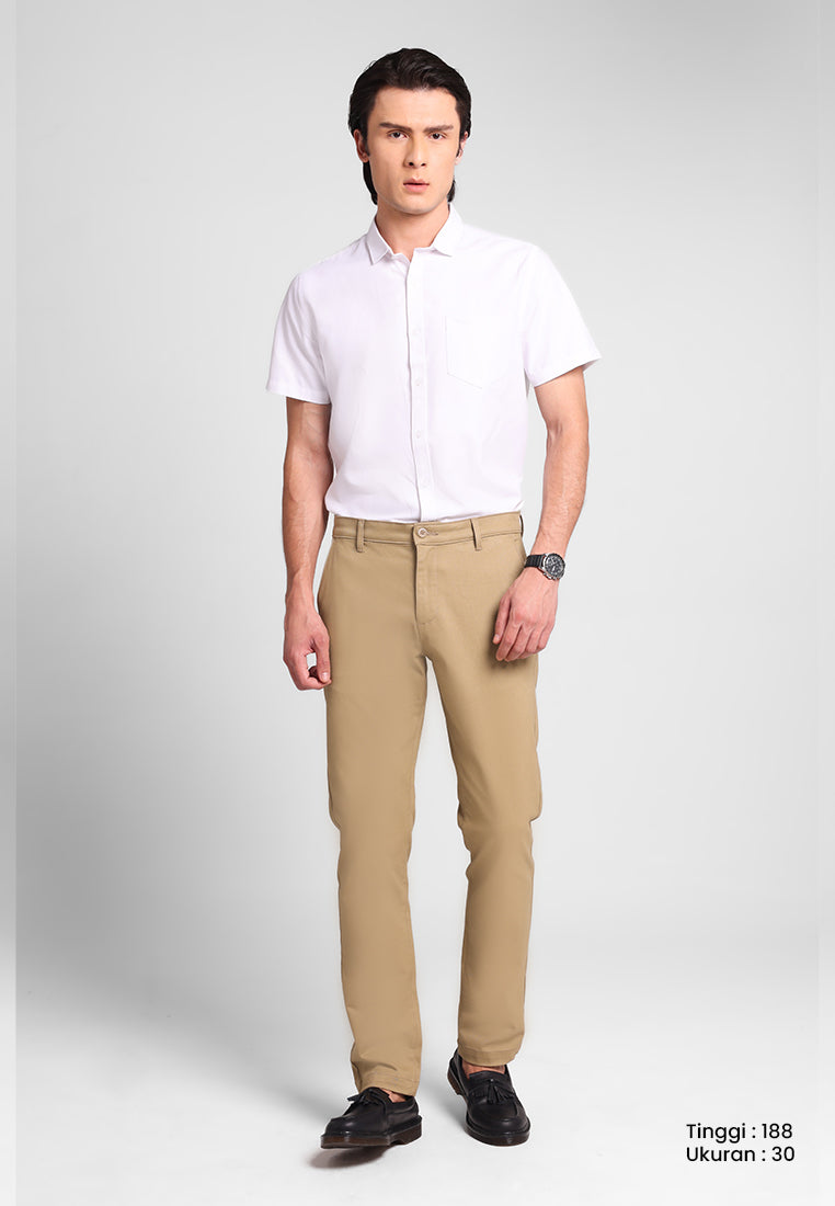 MANZONE - Celana Panjang Chinos Pria Lorenzo 01 Slim Fit - Brown