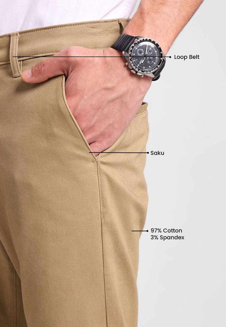 MANZONE - Celana Panjang Chinos Pria Lorenzo 01 Slim Fit - Brown