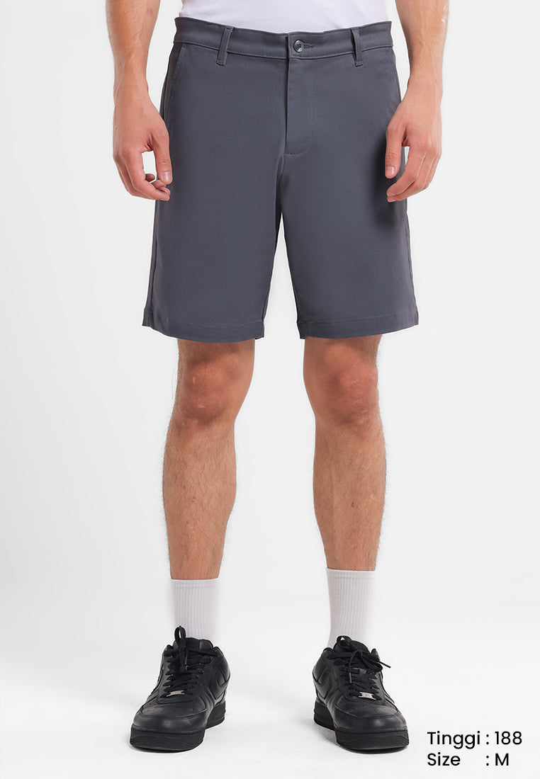 MANZONE - Celana Pendek Bermuda Pria Danny 06 Slim Fit - Grey Dark