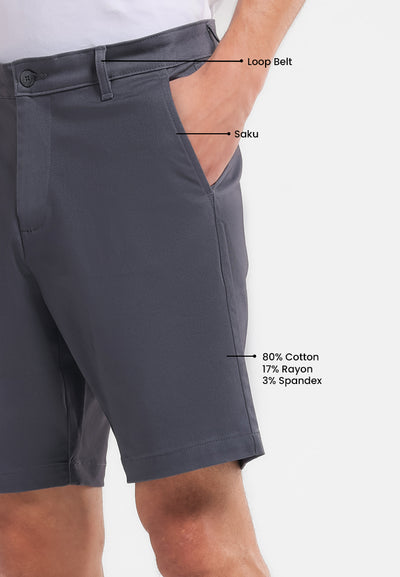 MANZONE - Celana Pendek Bermuda Pria Danny 06 Slim Fit - Grey Dark